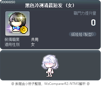 黑色冷冽清晨短发 Tooltip