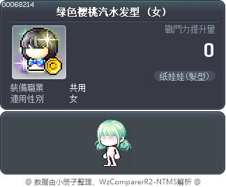 绿色樱桃汽水发型 Tooltip