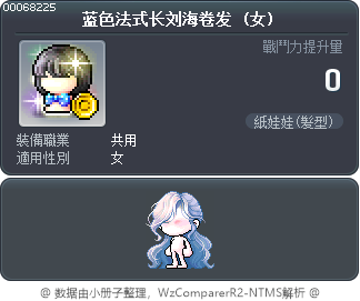 蓝色法式长刘海卷发 Tooltip
