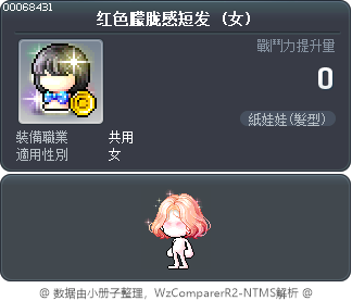 红色朦胧感短发 Tooltip