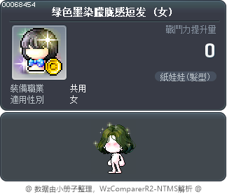 绿色墨染朦胧感短发 Tooltip