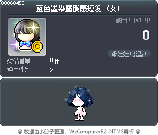 蓝色墨染朦胧感短发 Tooltip