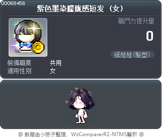 紫色墨染朦胧感短发 Tooltip