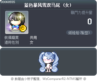 蓝色超卷造型双马尾 Tooltip