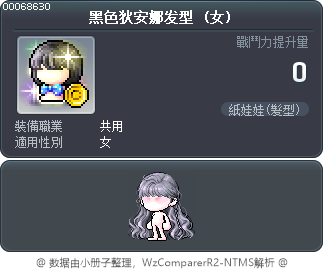 黑色狄安娜发型 Tooltip
