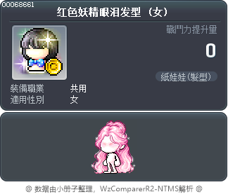 红色妖精眼泪发型 Tooltip