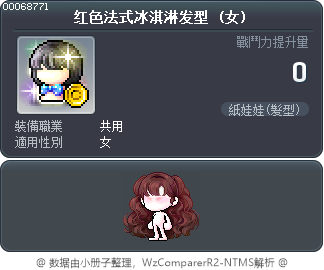 红色法式冰淇淋发型 Tooltip