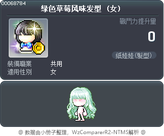 绿色草莓风味发型 Tooltip