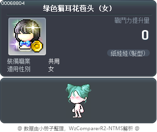 绿色猫耳花苞头 Tooltip