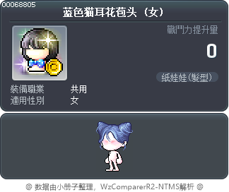蓝色猫耳花苞头 Tooltip