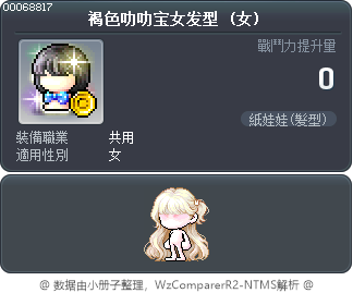 褐色叻叻宝女发型 Tooltip