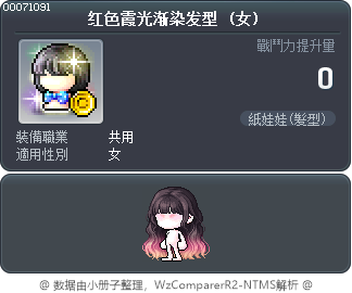 红色霞光渐染发型 Tooltip