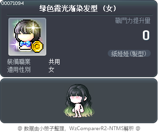 绿色霞光渐染发型 Tooltip