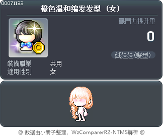 橙色温和编发发型 Tooltip