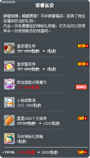 骐骥福袋 Tooltip