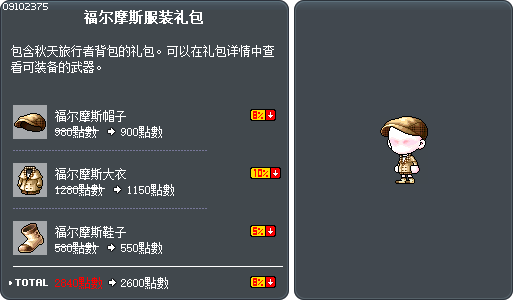 福尔摩斯服装礼包 Tooltip