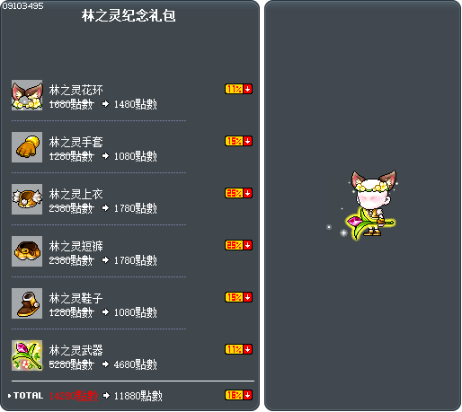 林之灵纪念礼包 Tooltip