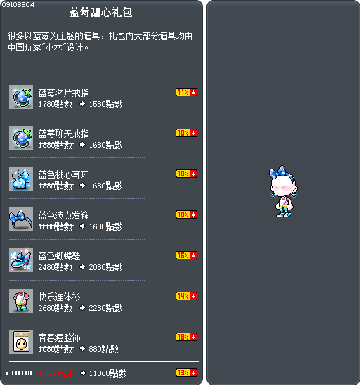 蓝莓甜心礼包 Tooltip