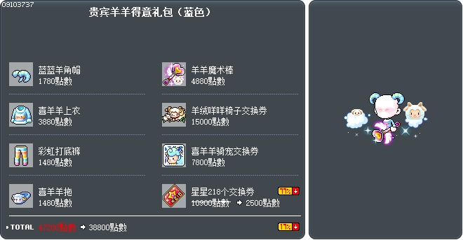 贵宾羊羊得意礼包（蓝色） Tooltip