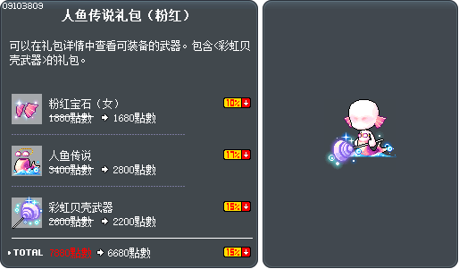 人鱼传说礼包（粉红） Tooltip