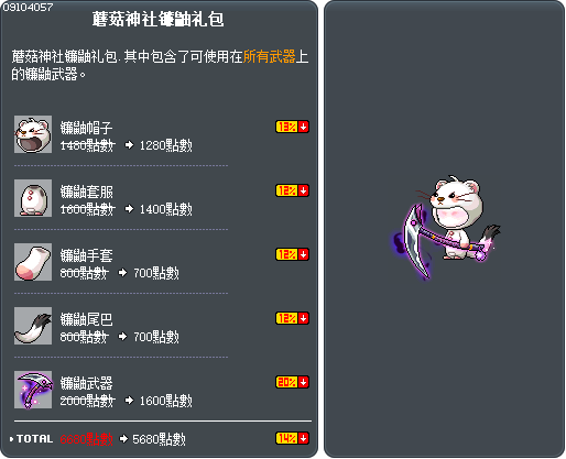 蘑菇神社镰鼬礼包 Tooltip