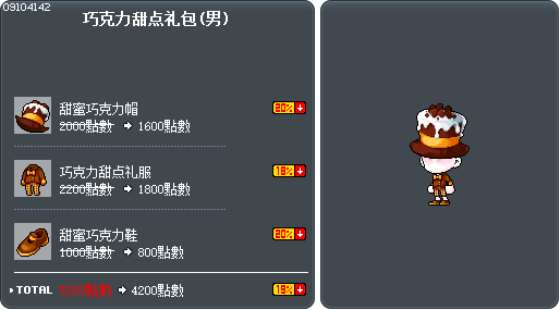 巧克力甜点礼包(男) Tooltip