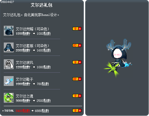 艾尔达礼包 Tooltip