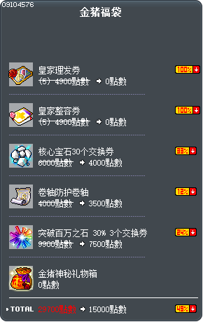 金猪福袋 Tooltip