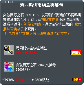 鸡同鸭讲宝物盒突破包 Tooltip