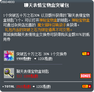 聊天表情宝物盒突破包 Tooltip