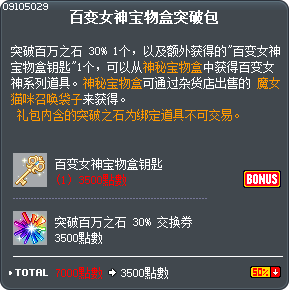 百变女神宝物盒突破包 Tooltip