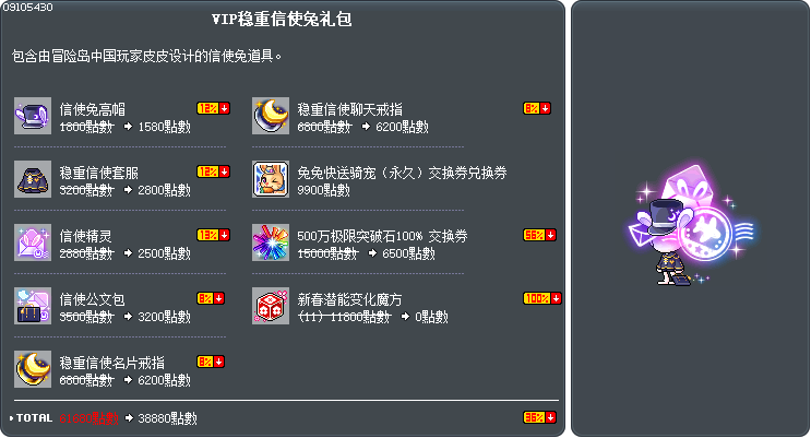 VIP稳重信使兔礼包 Tooltip