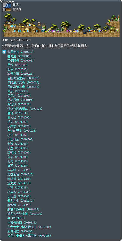 童话村 Tooltip