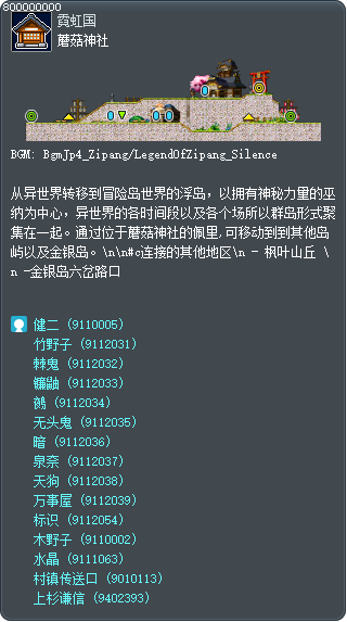 菇菇神社 Tooltip