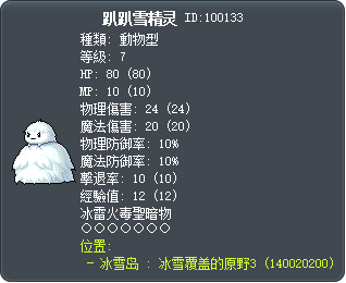 趴趴雪精灵 Tooltip