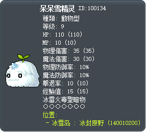 呆呆雪精灵 Tooltip