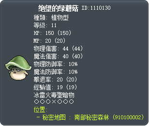 绝望的绿蘑菇 Tooltip