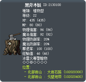 黑斧木妖 Tooltip