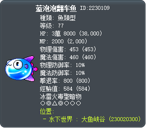 蓝泡泡翻车鱼 Tooltip