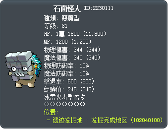 石面怪人 Tooltip