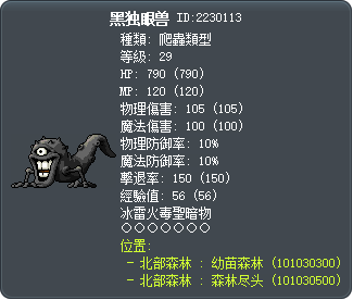 黑独眼兽 Tooltip