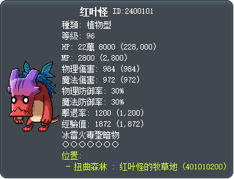 红叶怪 Tooltip