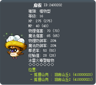 麻雀 Tooltip