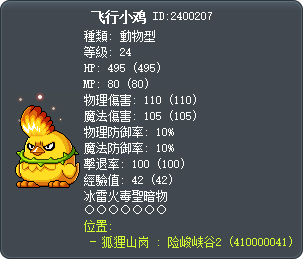 飞行小鸡 Tooltip