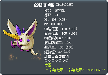 凶猛旋风狐 Tooltip