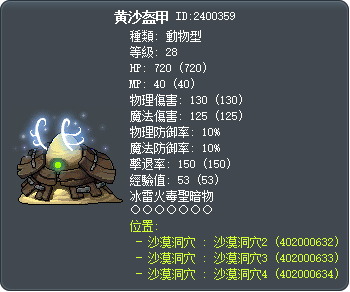 黄沙盔甲 Tooltip