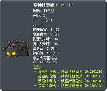 变种铁豪猪 Tooltip