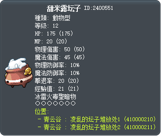 甜米露坛子 Tooltip