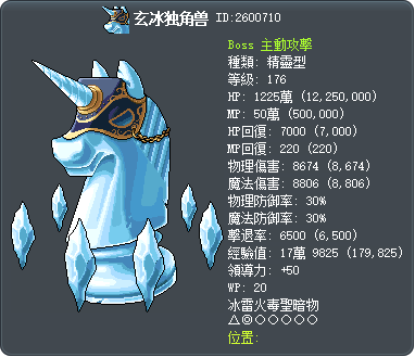 玄冰独角兽 Tooltip