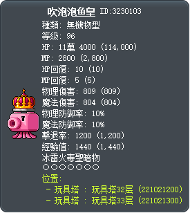 吹泡泡鱼皇 Tooltip